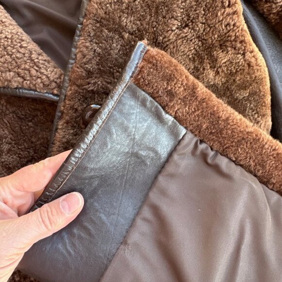 Vintage Waddington Brown Women's Sheepskin Lambskin Winter Jacket sz M - Picture 5 of 14